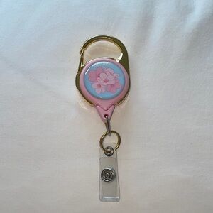 Disney Pink and Gold Floral Badge Holder